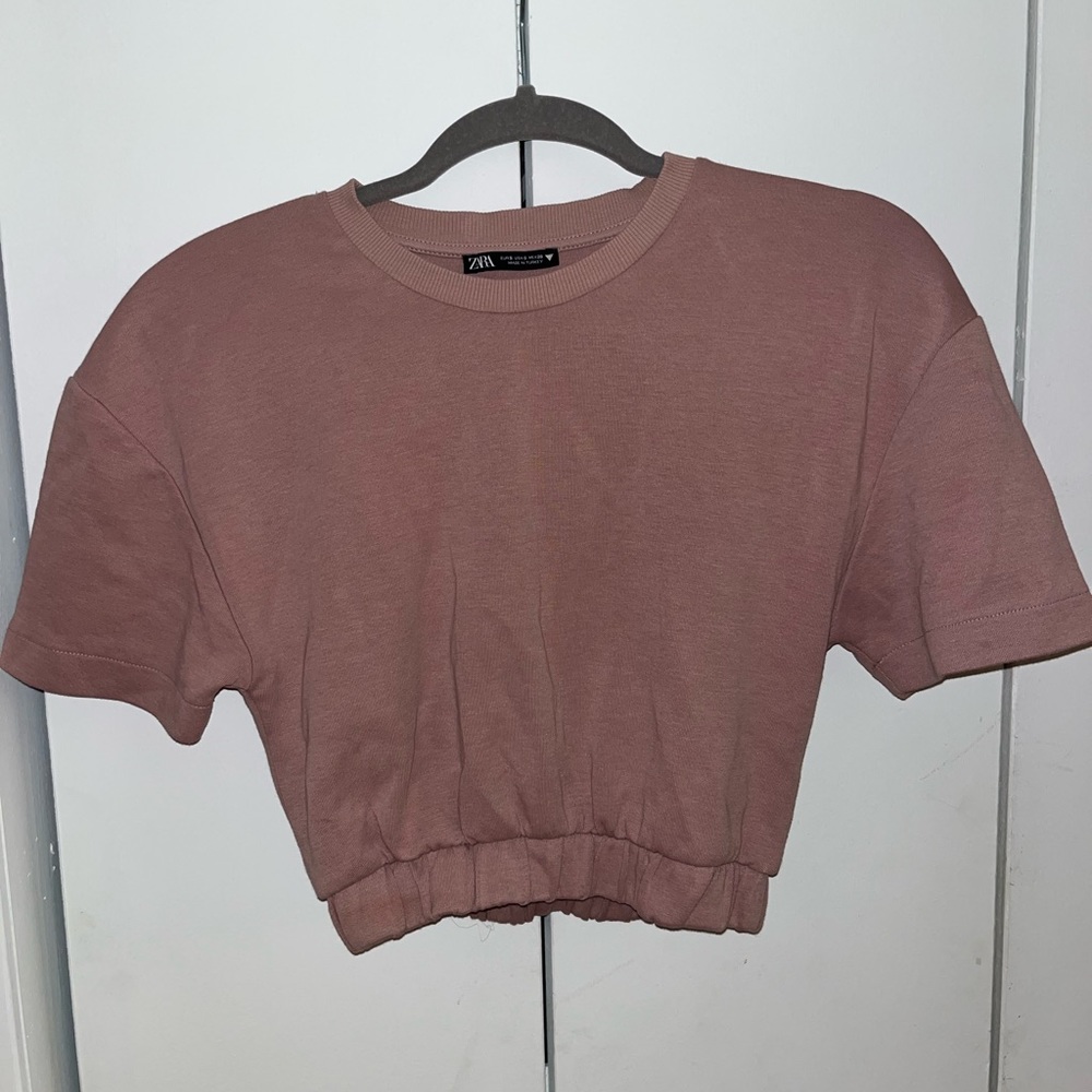 ZARA CROP CASUAL TEE